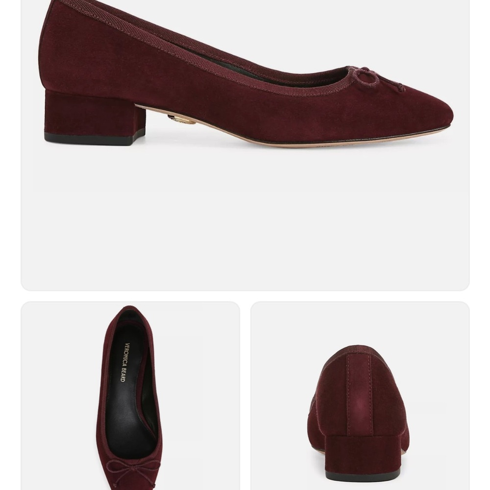 Veronica Beard Cecile Burgundy Heel Pumps